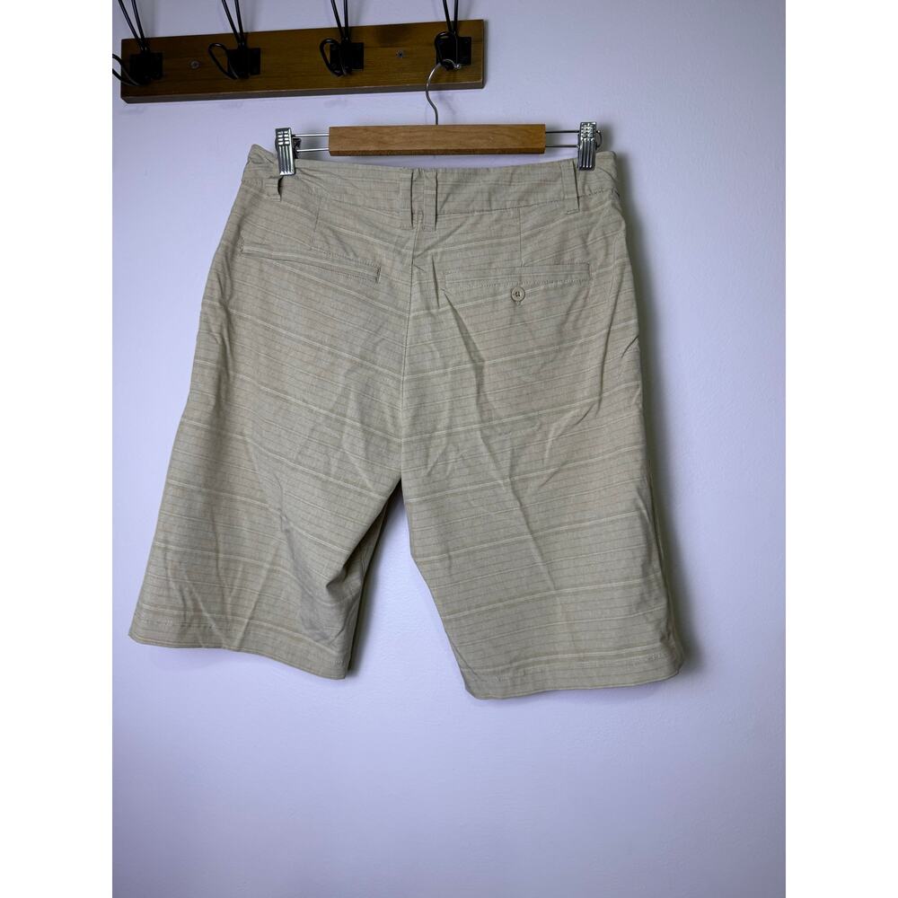 Hang Ten Mens Tan Flat Front Casual Shorts Size 32 Lightweight Summer